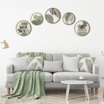 Qunclay 5 Pcs Wall Art Decor Wooden Living Room Wall Decor Bohemian Hanging Farmhouse Geometric 10'' and 8'' Aesthetic Wood Minimalist Posters for Bedroom(Greenery) - Image 7