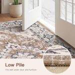 Lofus 5x7 Area Rugs for Living Room, Washable Area Rug, Rugs for Bedroom, Kitchen, Vintage Boho Carpet, Soft Non-Slip, Low Pile Large Area Rug for Office Dining Room, Floral Brown - Image 9