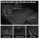 AOMSAZTO Floor Mats and 5FT Truck Bed Mat for 2024 2025 Ford Ranger SuperCrew Cab - 1st & 2nd Row Full Set Car Accessories Custom Fit All Weather Cargo Liner for Ford Ranger - Black - Image 4