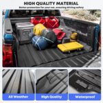 AOMSAZTO Floor Mats and 5FT Truck Bed Mat for 2024 2025 Ford Ranger SuperCrew Cab - 1st & 2nd Row Full Set Car Accessories Custom Fit All Weather Cargo Liner for Ford Ranger - Black - Image 6