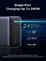 UGREEN Nexode 500W GaN Charging Station, 6-Port USB-C & USB-A with 240W Single Port, Smart Temperature Control & Space-Saving Design for iPhone 17/16/15, Galaxy S25/S24, MacBook Pro/Air, iPad, Laptops - Image 6