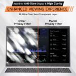 Nano Laptop Privacy Screen 16 Inch 16:10, No Glue Computer Monitor Privacy Shield, Matte Anti Glare Blue Light Filter Compatible with Lenovo Hp Dell Acer Asus Thinkpad Envy Xps - Image 7