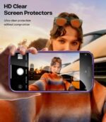 Meifigno Designed for iPhone 17 Pro Case 6.3", [Glitter Card & Wrist Strap] [Compatible with MagSafe] [2X HD Screen Protectors] Surround Raised Lens Protection for 17 Pro Phone Case for Women, Purple - Image 8