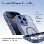 BENTOBEN for iPhone 16 Pro Case with Camera Control Capture Button [Compatible with Magsafe] Curly Wave Frame Magnetic Translucent Matte Bumper Shockproof Women Girls Case for iPhone 16 Pro, Blue - Image 8
