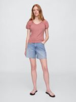 GAP Women's Pointelle V-Neck Tie Front Knit Top - Image 4