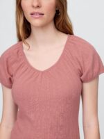 GAP Women's Pointelle V-Neck Tie Front Knit Top - Image 5
