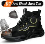 LAoutun Steel Toe Shoes for Men Women Work Shoes Safety Sneakers Shoes Comfortable Lightweight Puncture Proof Slip on Indestructible Work Shoes - Image 3