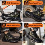 LAoutun Steel Toe Shoes for Men Women Work Shoes Safety Sneakers Shoes Comfortable Lightweight Puncture Proof Slip on Indestructible Work Shoes - Image 8