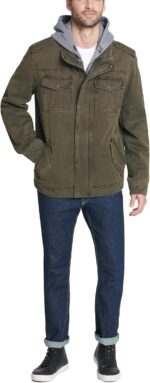 Levi's Men's Washed Cotton Hooded Military Jacket (Regular & Big & Tall Sizes) - Image 5