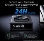 Smart Biometric Safe with Wireless Charging for Phone & Watch, 3 Access Methods to Unlock, Nightstand Drawer Safe LED Display with Humidity & Temperature Monitoring, Stopbox for Cash and Valuables - Image 4