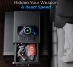 Smart Biometric Safe with Wireless Charging for Phone & Watch, 3 Access Methods to Unlock, Nightstand Drawer Safe LED Display with Humidity & Temperature Monitoring, Stopbox for Cash and Valuables - Image 8