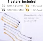8Pcs Mixed Color Necklace Extenders for Women, Fadeless, Hypoallergenic Bracelet Chain Extenders Set in 14k 18k Gold Plated or Silver, Extensions 2", 4" Inches (Mixed Color (8PCs)) - Image 4