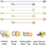 8Pcs Mixed Color Necklace Extenders for Women, Fadeless, Hypoallergenic Bracelet Chain Extenders Set in 14k 18k Gold Plated or Silver, Extensions 2", 4" Inches (Mixed Color (8PCs)) - Image 5