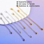 8Pcs Mixed Color Necklace Extenders for Women, Fadeless, Hypoallergenic Bracelet Chain Extenders Set in 14k 18k Gold Plated or Silver, Extensions 2", 4" Inches (Mixed Color (8PCs)) - Image 6