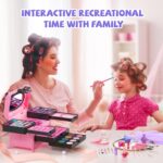 Kids Makeup Sets for Girls, 66pcs Real Cosmetic for Kids Toys with Mirror, Princess Washable Girls Makeup Kit, Non-Toxic & Safe Brithday Gifts for 3 4 5 6 7 8 - 12 Years Old（Pink Black） - Image 5