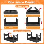 Elevated Dog Bowls with 2 Stainless Steel Bowls, Raised Dog Food Bowl Stand 5 Height Adjustable (3.1", 9", 10", 11", 12") Non-Slip Feeder Station Set for Medium and Large Dogs - Black - Image 7