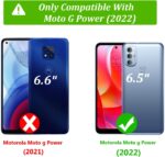 for Moto G Power 2022 Case Wallet,Women Flip Cover with Butterfly Embossed PU Leather Kickstand Credit Card Holder Slots Magnetic Wrist Strap Purse Case (Black) - Image 5