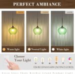 Green Glass Pendant Light, 7 Inch Modern Gold Pendant Lighting Vintage Ceiling Fixtures Mini Hanging Lamp for Kitchen Island Dining Room Restaurant Sink Foyer Entryway - Image 8