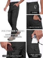 Men's Hiking Cargo Pants Water Resistant Quick Dry Lightweight Fishing Camping Cycling Travel Outdoor Pants - Image 4