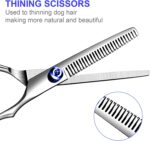 Professional 6 in1 Dog Grooming Scissors Kit, Titanium Coated Dog Scissors for Grooming, Grooming Shears Kit for Dogs Cat Pet At Home - Image 4