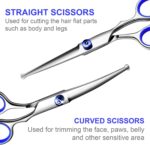 Professional 6 in1 Dog Grooming Scissors Kit, Titanium Coated Dog Scissors for Grooming, Grooming Shears Kit for Dogs Cat Pet At Home - Image 5