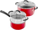 Cuisinart 54C-11R 11-Piece Ceramica XT Nonstick Cookware Set, Red/Stainless Steel - Image 8