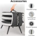 3 in 1 Chaise Lounge Folding Sofa Chair Table Bed, 63 Inches Oversized Comfy Linen Reading Chair for Adults, Convertible Sleeper Chair Rv Couch Sofa for Living Room Bedroom Office Indoor(Grey) - Image 8