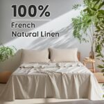 SONORO KATE 100% French Pure Linen Sheets, Breathable and Durable Linen Sheets, Anti-Tear Linen Bed Sheets, Machine Washable, 16 Inch Deep Pocket - 4 Piece (Natural Linen, California King) - Image 3