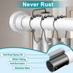 YNL Tension Shower Curtain Rod 34-66 Inch, Adjustable Spring Tension Curtain Rod No Drilling, Non-Slip, Never Rust, Stainless Steel, for Small Window Laundry Door Entryway,White - Image 4