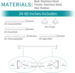 YNL Tension Shower Curtain Rod 34-66 Inch, Adjustable Spring Tension Curtain Rod No Drilling, Non-Slip, Never Rust, Stainless Steel, for Small Window Laundry Door Entryway,White - Image 9