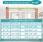 YNL Tension Shower Curtain Rod 34-66 Inch, Adjustable Spring Tension Curtain Rod No Drilling, Non-Slip, Never Rust, Stainless Steel, for Small Window Laundry Door Entryway,White - Image 10