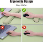 Bloss Leather Desk Mat and Keyboard Wrist Rest, Large Mouse Pad + Keyboard Pad+Mouse Wrist Support, Non-Slip Desk Mat Protector for Office, Home(35.4×15.7 Inches, Green) - Image 5