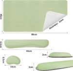 Bloss Leather Desk Mat and Keyboard Wrist Rest, Large Mouse Pad + Keyboard Pad+Mouse Wrist Support, Non-Slip Desk Mat Protector for Office, Home(35.4×15.7 Inches, Green) - Image 6