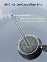 Wireless Headset with Mic for Work, Bluetooth 5.4 Headphones with AI Noise-Canceling Mic for Clear Calls, Wireless Headsets with Mic Mute & USB A/C Dongle for PC, Computer, Laptop, Black - Image 4