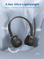 Wireless Headset with Mic for Work, Bluetooth 5.4 Headphones with AI Noise-Canceling Mic for Clear Calls, Wireless Headsets with Mic Mute & USB A/C Dongle for PC, Computer, Laptop, Black - Image 5