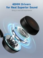 Wireless Headset with Mic for Work, Bluetooth 5.4 Headphones with AI Noise-Canceling Mic for Clear Calls, Wireless Headsets with Mic Mute & USB A/C Dongle for PC, Computer, Laptop, Black - Image 8