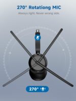 Wireless Headset with Mic for Work, Bluetooth 5.4 Headphones with AI Noise-Canceling Mic for Clear Calls, Wireless Headsets with Mic Mute & USB A/C Dongle for PC, Computer, Laptop, Black - Image 9