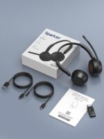 Wireless Headset with Mic for Work, Bluetooth 5.4 Headphones with AI Noise-Canceling Mic for Clear Calls, Wireless Headsets with Mic Mute & USB A/C Dongle for PC, Computer, Laptop, Black - Image 10