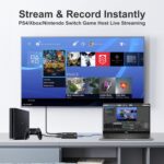 4K HDMI Capture Card for Streaming, Full HD 1080P 60FPS USB Cam Link Game Audio Video Capture Card Nintendo Switch/PS5/3ds/Xbox/PS4 (Black) - Image 5