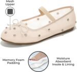 Project Cloud Ballet Flats Shoes for Women – Crystal-Embellished Mesh Ballet Flats Women Footwear – Non-Slip Mary Jane Shoes with Memory Foam – Casual Footwear for All-Day Comfort (Amity) - Image 3