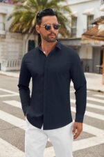 COOFANDY Men's Long Sleeve Button Down Shirts Casual Untucked Dress Shirt Beach Wedding Shirts - Image 4