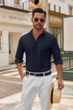 COOFANDY Men's Long Sleeve Button Down Shirts Casual Untucked Dress Shirt Beach Wedding Shirts - Image 5
