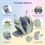 RUVALINO Diaper Bag Backpack, Multifunction Travel Pack Maternity Baby Changing Bags, Large Capacity, Waterproof, Light Green - Image 4