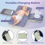 RUVALINO Diaper Bag Backpack, Multifunction Travel Pack Maternity Baby Changing Bags, Large Capacity, Waterproof, Light Green - Image 9