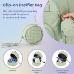 RUVALINO Diaper Bag Backpack, Multifunction Travel Pack Maternity Baby Changing Bags, Large Capacity, Waterproof, Light Green - Image 10