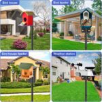 72 Inch Adjustable Bird Feeder Pole,Bird House Pole Suitable for Feeders & Birdhouse,Weather Station,Heavy-Duty Rustproof Design,Enhance Outdoor Decor & Birdwatching Experience (1 Pack 72 inch) - Image 3