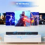 Sound Bar, Bass Speakers for Smart TV with Dual Subwoofer 3D Surround Sound System, 32 Inch 2.2CH Home Theater Audio Soundbar, HDMI ARC Connection, 2 in 1 Detachable & Wall Mountable - Image 8