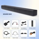 Sound Bar, Bass Speakers for Smart TV with Dual Subwoofer 3D Surround Sound System, 32 Inch 2.2CH Home Theater Audio Soundbar, HDMI ARC Connection, 2 in 1 Detachable & Wall Mountable - Image 11
