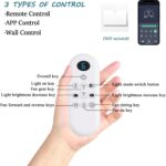 Ceiling Fans with Lights, 52 Inch Low Profile Ceiling Fan with Light and Remote Control, Flush Mount, DC Reversible Motor, Noiseless, Nickel 6 Speeds Ceiling Fan for Bedroom - Image 8