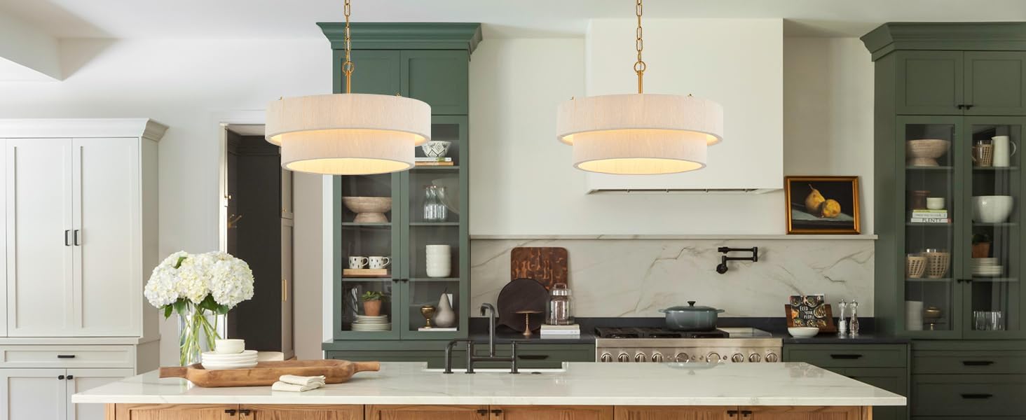 20”Hand Woven Rattan Chandelier Boho Pendant Light Adjustable Coastal Pendant Light for Kitchen Island Dining Living Room, White, UL Listed - Image 10